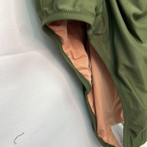 J.Crew Olive Green ruched wide strap swimsuit NWT - Picture 8 of 15